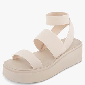 CUSHIONAIRE Women's Pixar stretch platform sandal with +Memory Foam